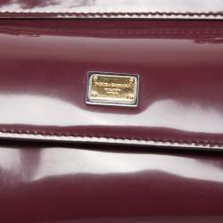 Dolce & Gabbana Burgundy Patent Leather Mini Miss Sicily Top Handle Bag