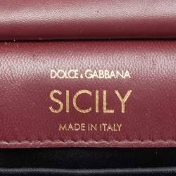 Dolce & Gabbana Burgundy Patent Leather Mini Miss Sicily Top Handle Bag