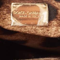 Pre Owned Dolce & Gabbana Orange Leather Glam Round Crossbody Bag