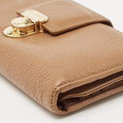 Dolce & Gabbana Beige Leather Padlock Wallet