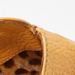 Pre Owned Dolce & Gabbana Mustard/Brown Leather Charm Studded Satchel