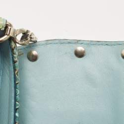 Pre Owned Dolce & Gabbana Green/Blue Python Chain Clutch