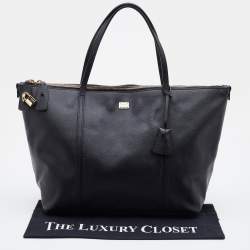 Pre Owned Dolce & Gabbana Black Leather Miss Escape Shopper Tote