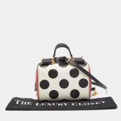 Pre Owned Dolce & Gabbana Muliticolor Polka Dot Dauphine Leather Sicily East West Bag