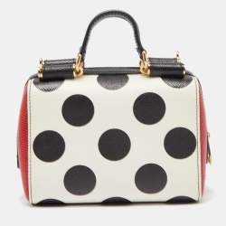Pre Owned Dolce & Gabbana Muliticolor Polka Dot Dauphine Leather Sicily East West Bag
