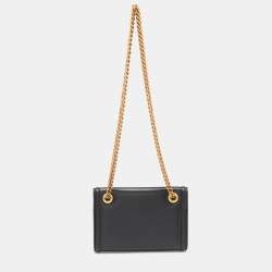 Pre Owned Dolce & Gabbana Black Leather Devotion Wallet on Chain