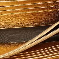 Pre Owned Dolce & Gabbana Gold Leather The Lovers Evening Chain Clutch