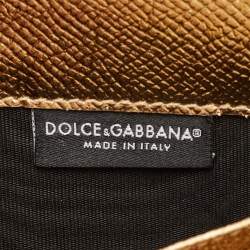 Pre Owned Dolce & Gabbana Gold Leather The Lovers Evening Chain Clutch