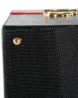 Pre Owned Dolce & Gabbana Beige/Red/Black Python & Lizard Leather Miss Sicly Bag