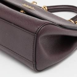 Pre Owned حقيبة يد علوية دولتشي أند غابانا ميس سيسيلي صغيرة جلد أسود