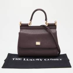 Pre Owned حقيبة يد علوية دولتشي أند غابانا ميس سيسيلي صغيرة جلد أسود