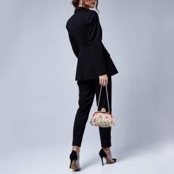 Dolce & Gabbana Multicolour Croc and Beads Mosaic Frame Chain Clutch