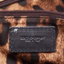 Pre Owned Dolce & Gabbana Black Suede and Leather Fringed Satchel