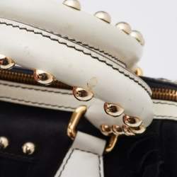 Pre Owned Dolce & Gabbana Black Suede and Leather Fringed Satchel