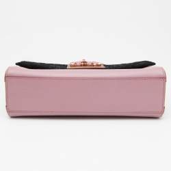 Pre Owned Dolce & Gabbana Tri Color Leather and Satin DG Millennials Shoulder Bag