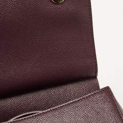 Pre Owned Dolce & Gabbana Burgundy Leather Medium Miss Sicily Top Handle Bag