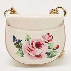 Dolce & Gabbana Light Pink Floral Print Leather Embellished Wifi Bag