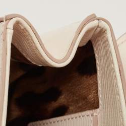 Dolce & Gabbana Light Pink Floral Print Leather Embellished Wifi Bag