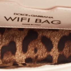 Dolce & Gabbana Light Pink Floral Print Leather Embellished Wifi Bag