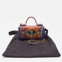 Dolce & Gabbana Multicolor Printed Leather Sicily Von Bag