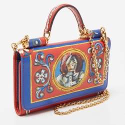 Dolce & Gabbana Multicolor Printed Leather Sicily Von Bag