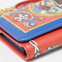 Dolce & Gabbana Multicolor Printed Leather Sicily Von Bag