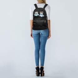 Pre Owned Dolce & Gabbana Black Nylon DG Family Backpack
