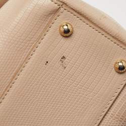 Pre Owned Dolce & Gabbana Beige Lizard Embossed Leather Medium Miss Sicily Top Handle Bag