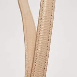 Pre Owned Dolce & Gabbana Beige Lizard Embossed Leather Medium Miss Sicily Top Handle Bag