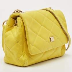 Pre Owned Dolce & Gabbana Yellow Quilted Leather Miss Kate Shoulder Bag