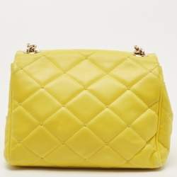 Pre Owned Dolce & Gabbana Yellow Quilted Leather Miss Kate Shoulder Bag