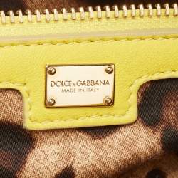 Pre Owned Dolce & Gabbana Yellow Quilted Leather Miss Kate Shoulder Bag