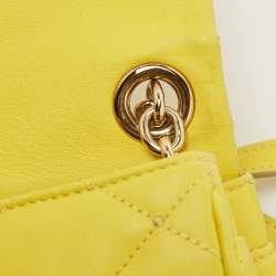 Pre Owned Dolce & Gabbana Yellow Quilted Leather Miss Kate Shoulder Bag