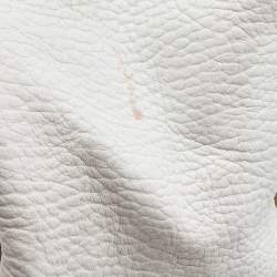 Pre Owned Dolce & Gabbana White Leather Zip Tote