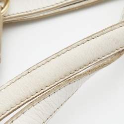 Pre Owned Dolce & Gabbana White Leather Zip Tote