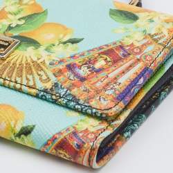 Pre Owned Dolce & Gabbana Multicolor Print Leather Miss Sicily Von Smartphone Bag