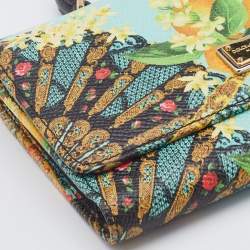 Pre Owned Dolce & Gabbana Multicolor Print Leather Miss Sicily Von Smartphone Bag