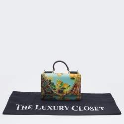 Pre Owned Dolce & Gabbana Multicolor Print Leather Miss Sicily Von Smartphone Bag