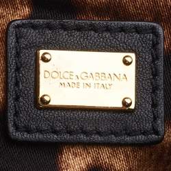 Pre Owned Dolce & Gabbana Black Crochet Raffia Flap Crossbody Bag