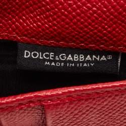 Pre Owned Dolce & Gabbana Red/Cream Majolica Print PVC Miss Sicily Von Wallet