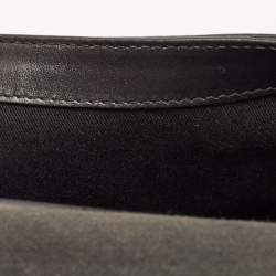 Pre Owned Dolce & Gabbana Black/Brown Leopard Print Coated Canvas Small Sicily Top Handle Bag