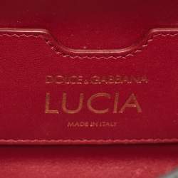 Pre Owned Dolce & Gabbana Black Lizard Embossed Leather Lucia Top Handle Bag