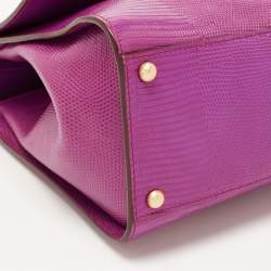 Pre Owned Dolce & Gabbana Fuchsia Lizard Embossed Leather Medium Miss Monica Top Handle Bag