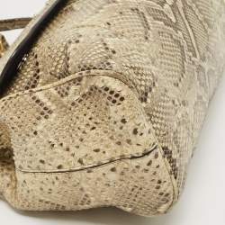 Pre Owned Dolce & Gabbana Cream Python Large Miss Sicily Top Handle Bag