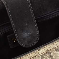 Pre Owned Dolce & Gabbana Cream Python Large Miss Sicily Top Handle Bag