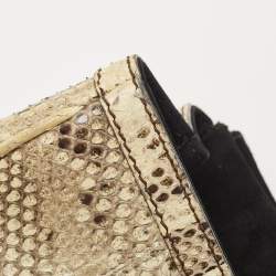Pre Owned Dolce & Gabbana Cream Python Large Miss Sicily Top Handle Bag