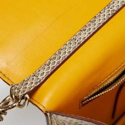 Pre Owned Dolce & Gabbana Multicolor Watersnake Leather Lucia Shoulder Bag