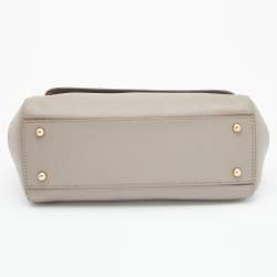 Pre Owned Dolce & Gabbana Grey Leather Medium Miss Sicily Top Handle Bag