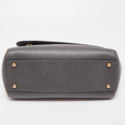 Pre Owned حقيبة دولتشي أند غابانا ميس سيسيلي جلد رصاصي متوسطة بيد علوية 