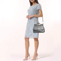 Pre Owned حقيبة دولتشي أند غابانا ميس سيسيلي جلد رصاصي متوسطة بيد علوية 